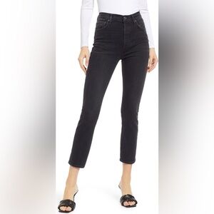 AGOLDE Riley High-Waist Straight-Leg Crop black Jeans - Size 26